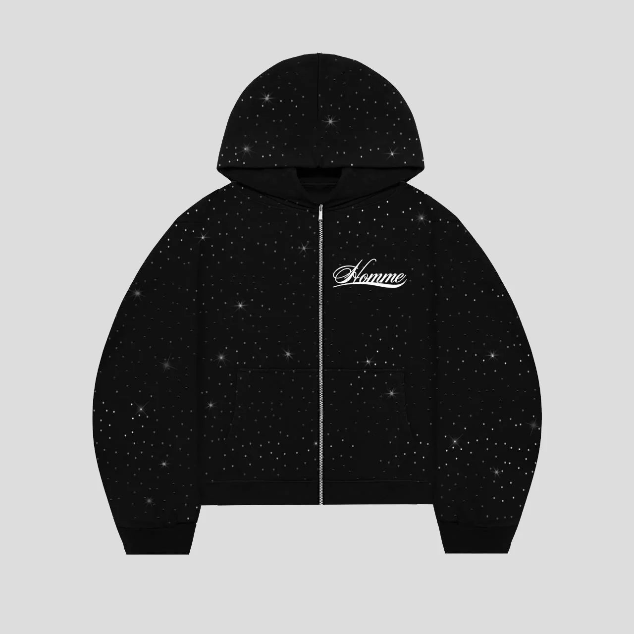 DIAMOND ZIP HOODIE BLACK